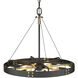 Vaughn 6 Light 23 inch Natural Black Pendant Ceiling Light in Aged Brass, Medium